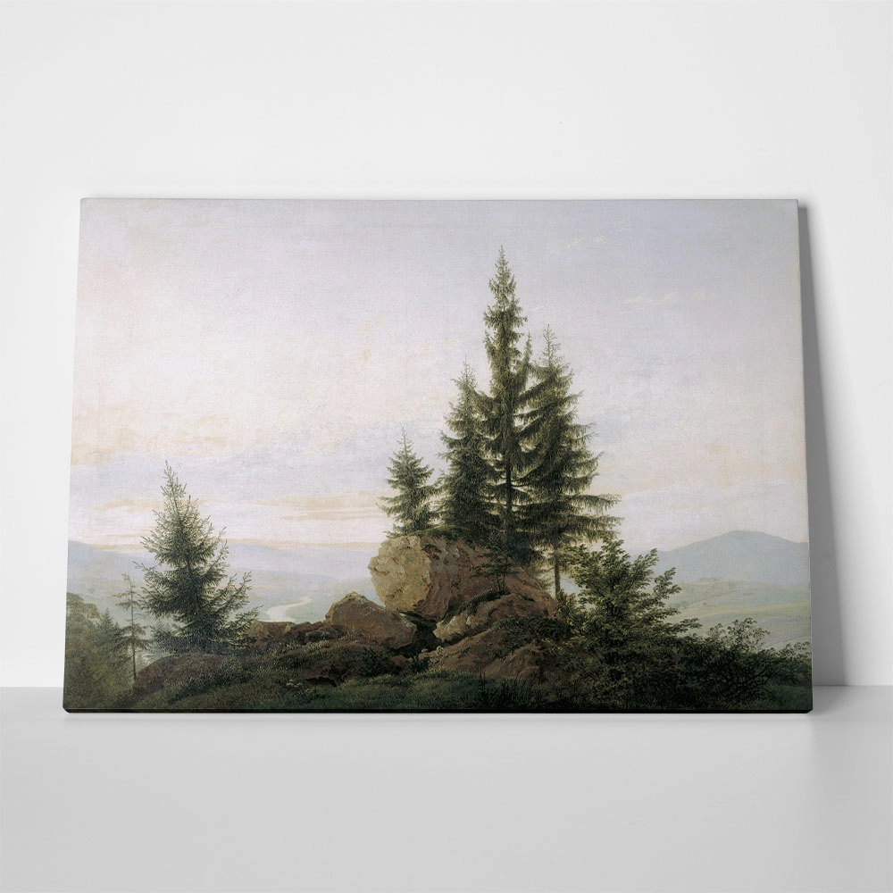 Πινακας σε καμβά CASPAR DAVID FRIEDRICH - VIEW OF THE ELBE VALLEY