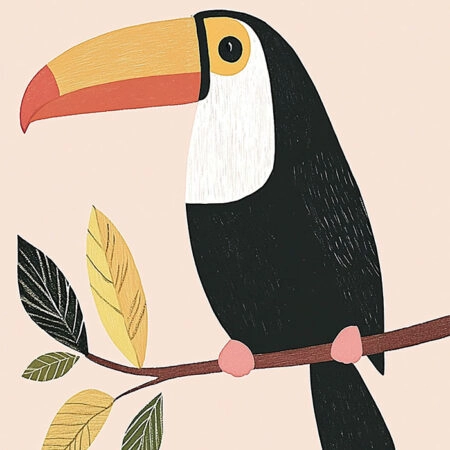 Πινακας σε καμβά CUTE TOUCAN - Παιδικοι και set Sticky 5