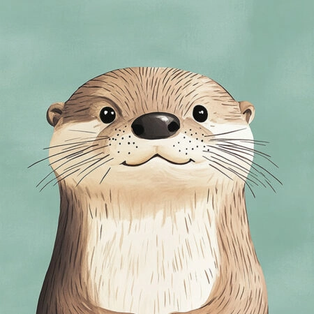 Πινακας σε καμβά HAPPY OTTER - Παιδικοι και set Sticky 5
