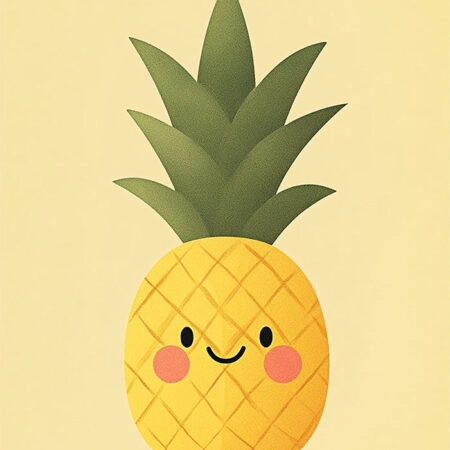 Πινακας σε καμβά HAPPY PINEAPPLE - Παιδικοι και set Sticky 5