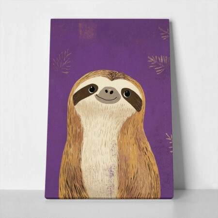 Πινακας σε καμβά HAPPY SLOTH - Παιδικοι και set