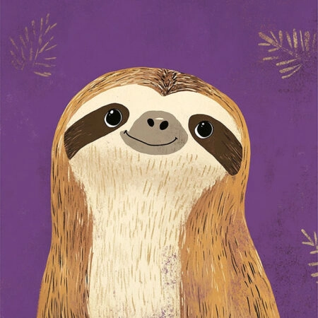 Πινακας σε καμβά HAPPY SLOTH - Παιδικοι και set Sticky 5