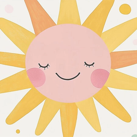 Πινακας σε καμβά HAPPY SUN - Παιδικοι και set Sticky 5
