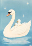 Πινακας σε καμβά HAPPY SWANS