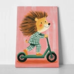 Πινακας σε καμβά LION ON SCOOTER