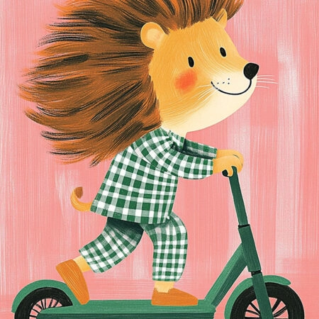 Πινακας σε καμβά LION ON SCOOTER - Παιδικοι και set Sticky 5