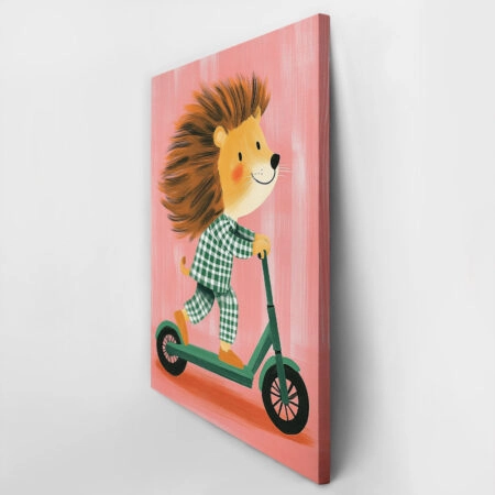 Πινακας σε καμβά LION ON SCOOTER - Παιδικοι και set Sticky 2