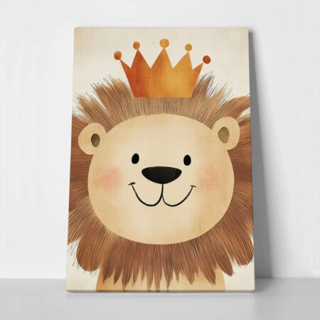 Πινακας σε καμβά LION WITH CROWN - Παιδικοι και set