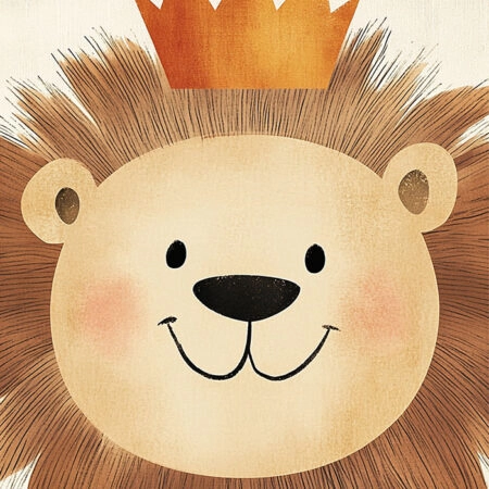 Πινακας σε καμβά LION WITH CROWN - Παιδικοι και set Sticky 5