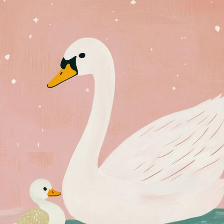 Πινακας σε καμβά MOM SWAN - Παιδικοι και set Sticky 5