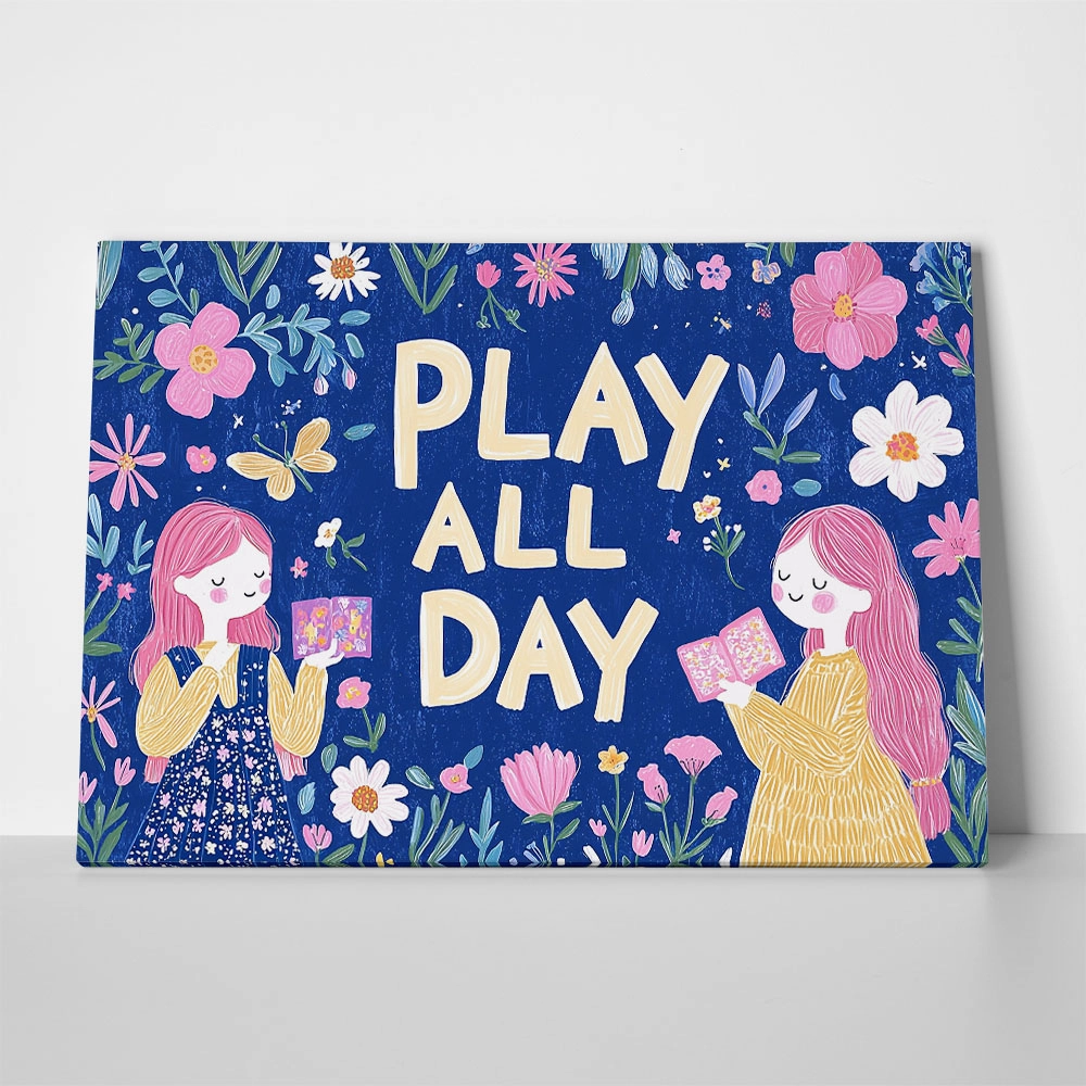 Πινακας σε καμβά PLAY ALL DAY