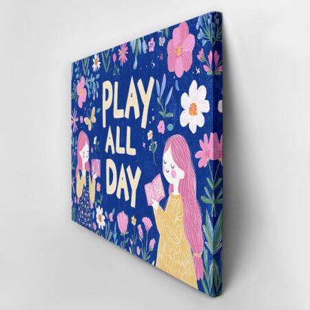 Πινακας σε καμβά PLAY ALL DAY - Παιδικοι και set Sticky 2