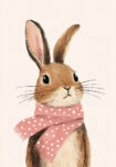 Πινακας σε καμβά RABBIT WITH A SCARF