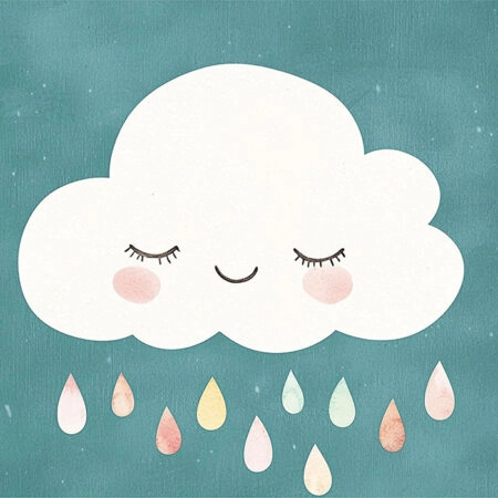 Πινακας σε καμβά RAIN CLOUD - Παιδικοι και set Sticky 5