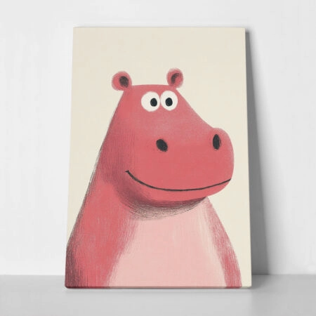 Πινακας σε καμβά RED HIPPO - Παιδικοι και set