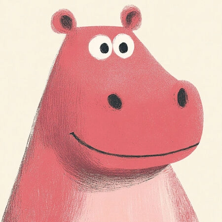 Πινακας σε καμβά RED HIPPO - Παιδικοι και set Sticky 5