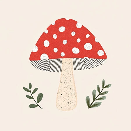 Πινακας σε καμβά RED MUSHROOM - Παιδικοι και set Sticky 5