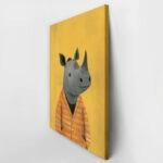 Πινακας σε καμβά RHINO ON YELLOW