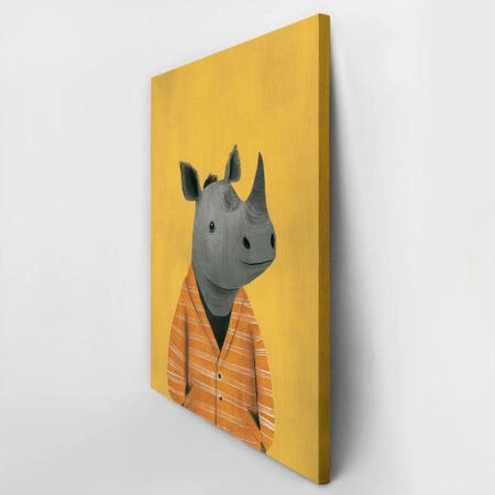 Πινακας σε καμβά RHINO ON YELLOW - Παιδικοι και set Sticky 2