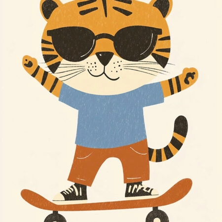 Πινακας σε καμβά TIGER SKATER - Παιδικοι και set Sticky 5