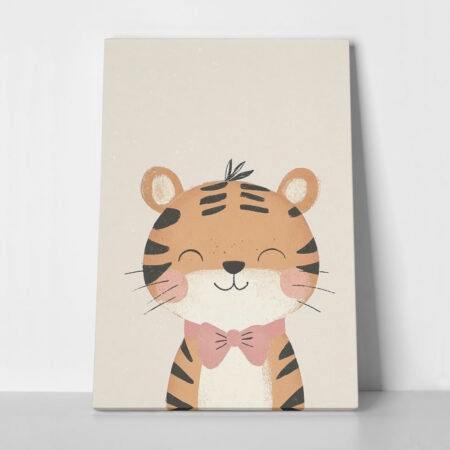 Πινακας σε καμβά TIGER WITH BOWTIE - Παιδικοι και set