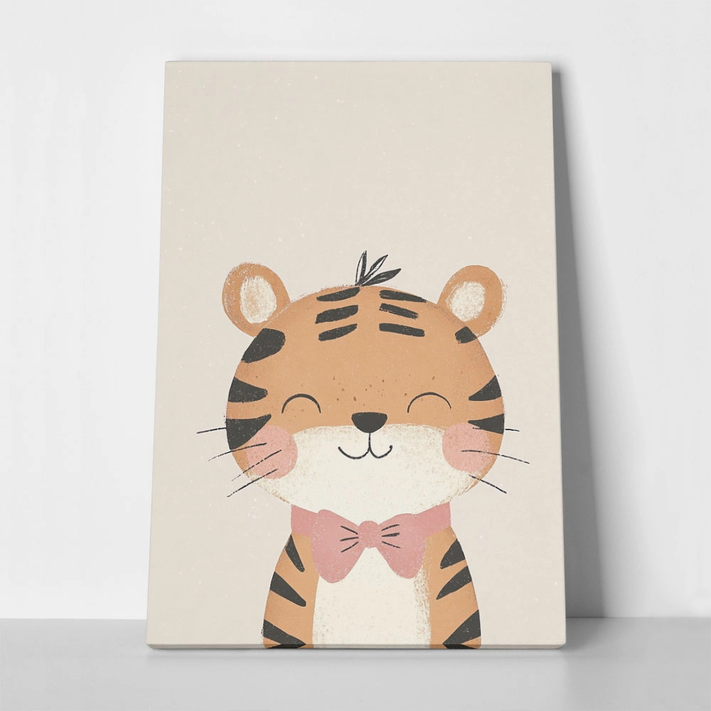 Πινακας σε καμβά TIGER WITH BOWTIE