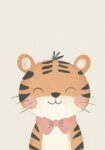 Πινακας σε καμβά TIGER WITH BOWTIE