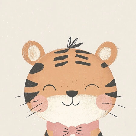Πινακας σε καμβά TIGER WITH BOWTIE - Παιδικοι και set Sticky 5