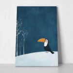 Πινακας σε καμβά TOUCAN IN SNOW