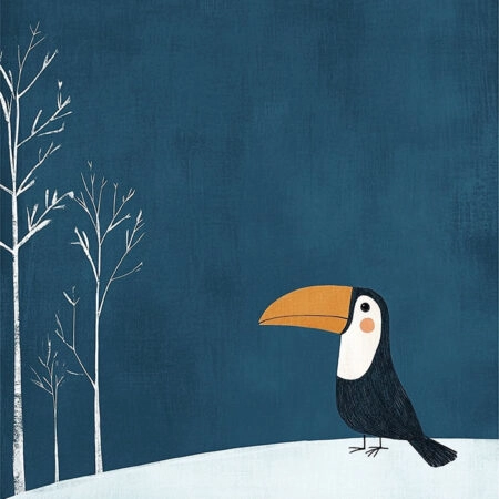 Πινακας σε καμβά TOUCAN IN SNOW - Παιδικοι και set Sticky 5