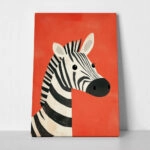 Πινακας σε καμβά ZEBRA ON RED