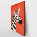 Πινακας σε καμβά ZEBRA ON RED