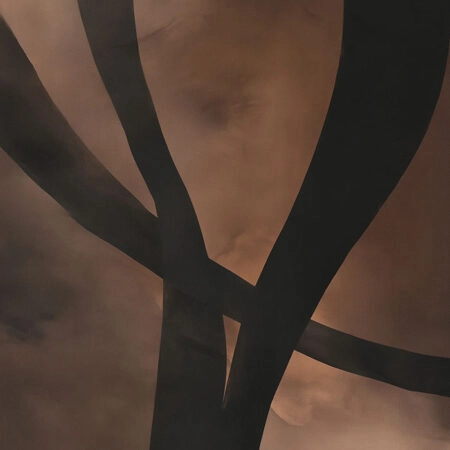 Πίνακας σε Καμβά ABSTRACT BLACK LINES ON BROWN TEXTURE -  Sticky 5