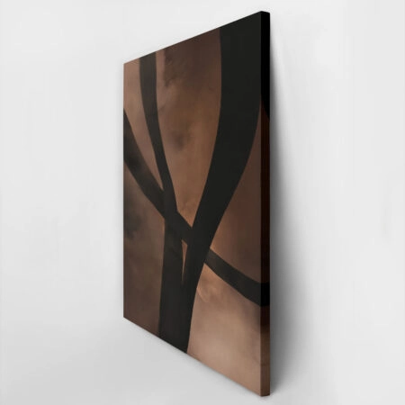 Πίνακας σε Καμβά ABSTRACT BLACK LINES ON BROWN TEXTURE -  Sticky 2