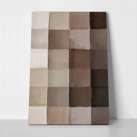 Πίνακας σε Καμβά ABSTRACT BROWN AND BEIGE SQUARES