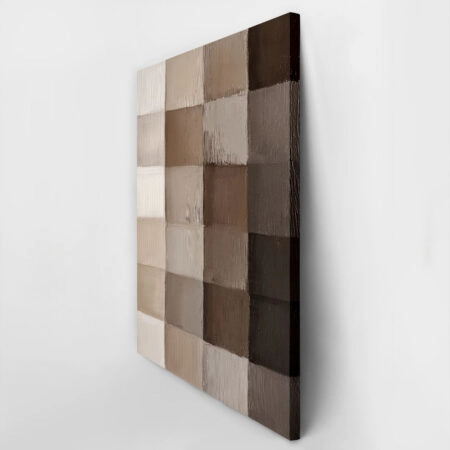 Πίνακας σε Καμβά ABSTRACT BROWN AND BEIGE SQUARES -  Sticky 3