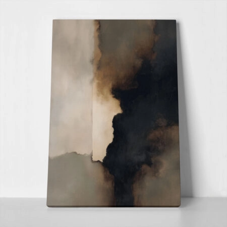 Πίνακας σε Καμβά ABSTRACT TEXTURED BROWN AND GRAY - 