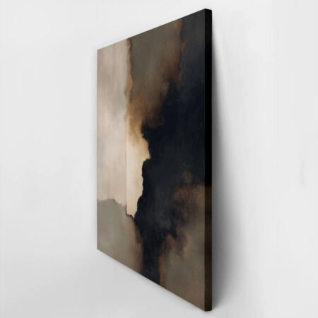 Πίνακας σε Καμβά ABSTRACT TEXTURED BROWN AND GRAY -  Sticky 2