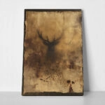 Πίνακας σε Καμβά ABSTRACT TEXTURED BROWN DEER