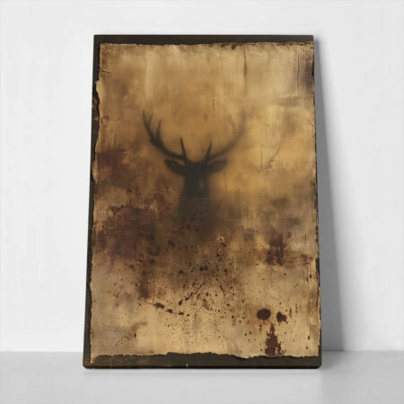 Πίνακας σε Καμβά ABSTRACT TEXTURED BROWN DEER - 