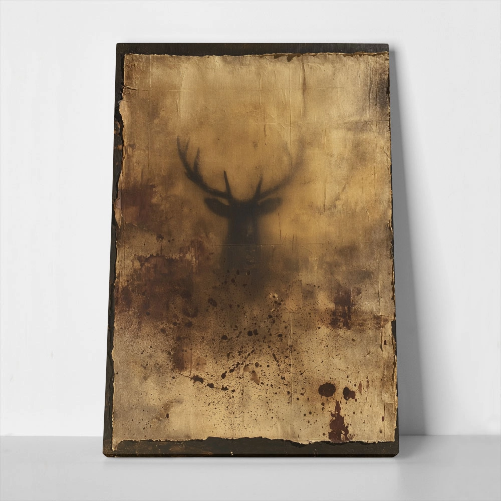Πίνακας σε Καμβά ABSTRACT TEXTURED BROWN DEER