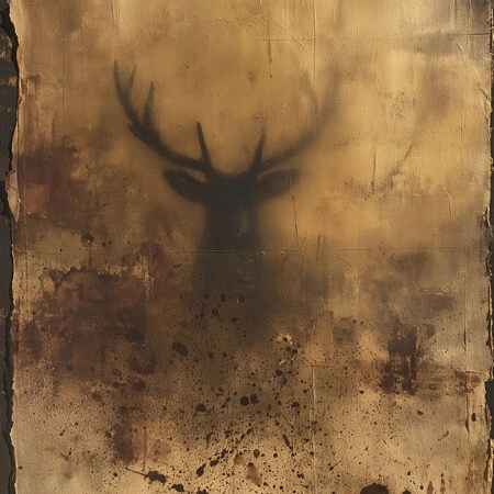 Πίνακας σε Καμβά ABSTRACT TEXTURED BROWN DEER -  Sticky 5