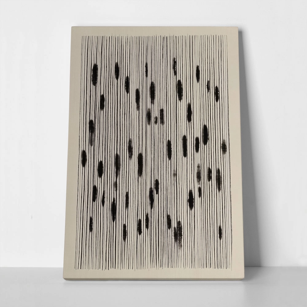 Πίνακας σε Καμβά ABSTRACT VERTICAL LINES BEIGE