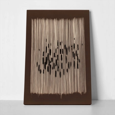 Πίνακας σε Καμβά ABSTRACT VERTICAL LINES BROWN - 