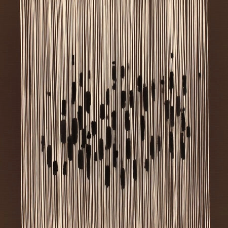 Πίνακας σε Καμβά ABSTRACT VERTICAL LINES BROWN -  Sticky 5