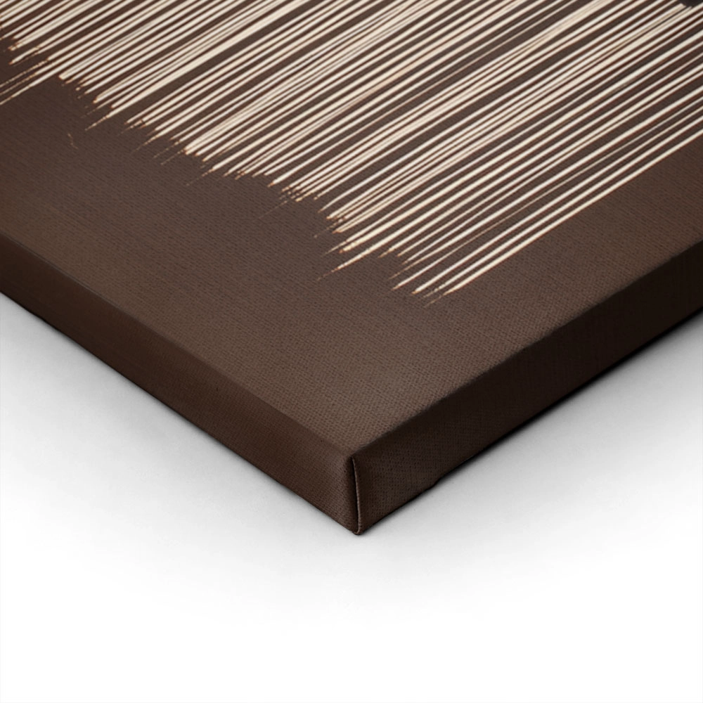 Πίνακας σε Καμβά ABSTRACT VERTICAL LINES BROWN