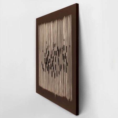 Πίνακας σε Καμβά ABSTRACT VERTICAL LINES BROWN -  Sticky 2