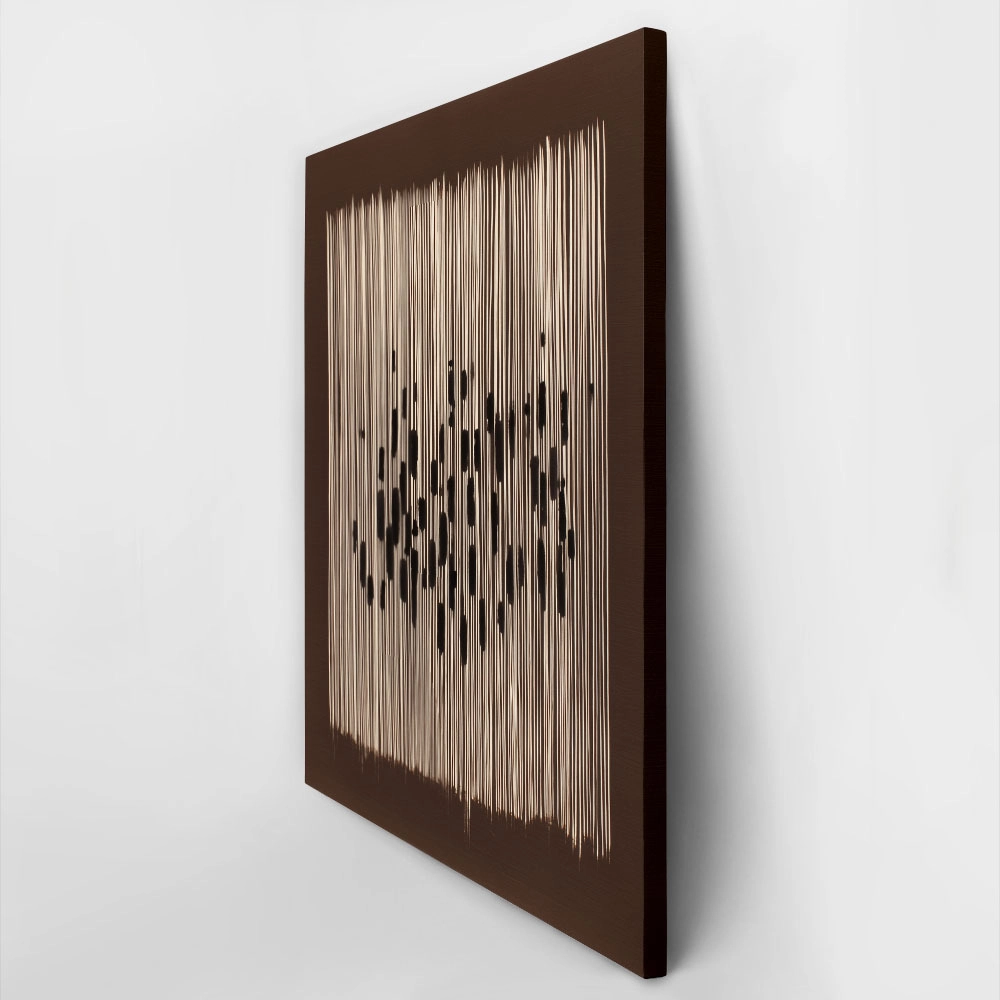 Πίνακας σε Καμβά ABSTRACT VERTICAL LINES BROWN