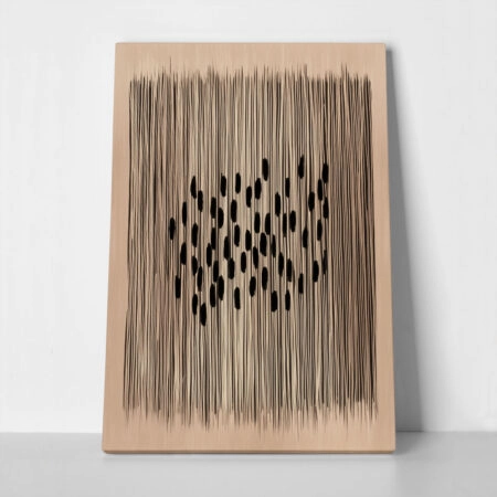 Πίνακας σε Καμβά ABSTRACT VERTICAL LINES LIGHT BROWN - 