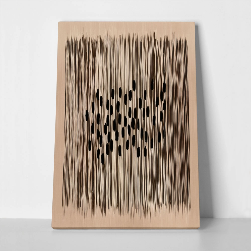 Πίνακας σε Καμβά ABSTRACT VERTICAL LINES LIGHT BROWN